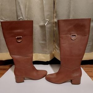 Tall brown leather Ralph Lauren boots